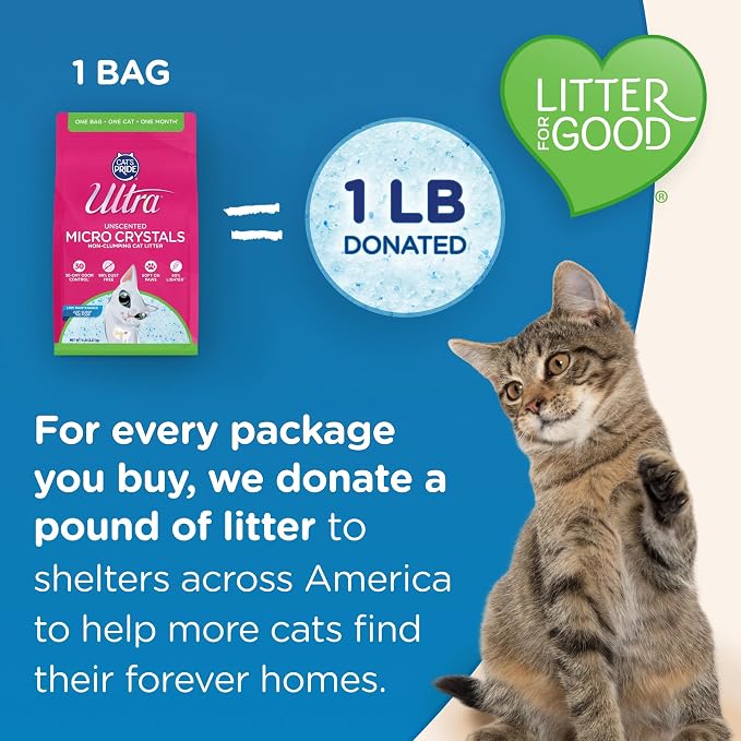 Ultra by Cat's Pride Micro Crystals Litter with 30-Day Odor Control, 15lbs