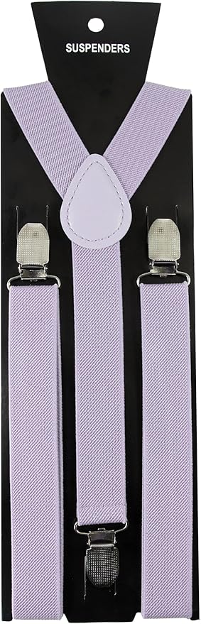 JEMYGINS Solid Color Mens Suspender with 3 Strong Clips Adjustable Braces