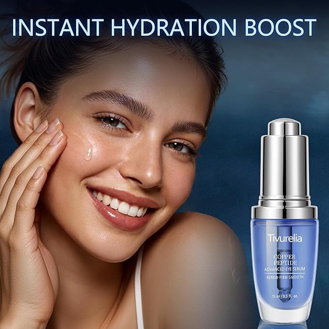 Copper Peptide Anti Aging Eye Serum, Korean Skin Care Advanced Eye Serum with GHK-Cu Copper Tripeptide-1 & Peptide Complex, Helps Smooth Fine Lines and Improve Firmness