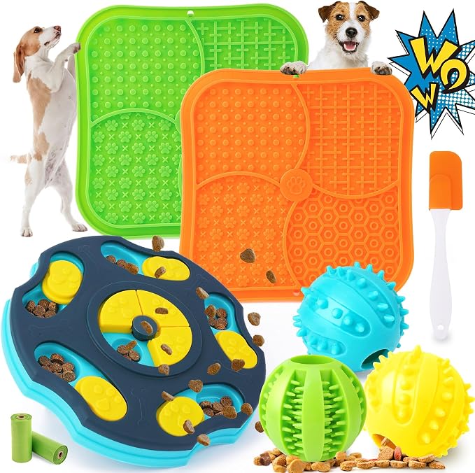 Forfon 9 Pack Dog Enrichment Toy Set with Puzzle Toy & Lick Mats | For Small & Medium Dogs,Multi-Level Challenge,Mental Stimulation,Slow Feeding Support,Interactive Play
