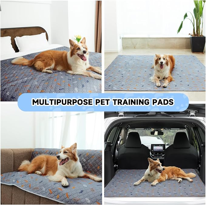 Sunheir Washable Pee Pads for Small Pet 5-Pack, Reusable Pet Training Pads Absorbent & Leak-Free, Waterproof Pee Pads for Dog Cat Rabbit Guinea Pig Hamster, Whelping Pad (Leaves - Light Grey, 12x12)