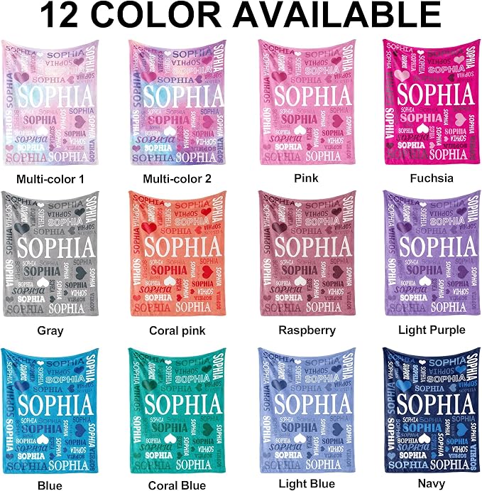 Yofair Ships Next Day, Personalized Blanket Gifts for Teen Girls Custom Blanket with Name Flannel Throw Girls Blankets Customized Daughter Gifts for Kids Adult