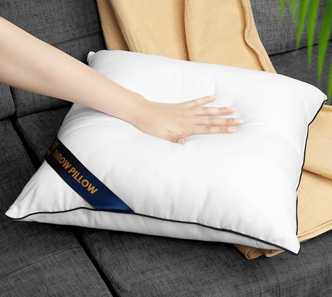 Utopia Bedding 28x28 Throw Pillow Inserts, Decorative Pillows, Pack of 2 | Piping Throw Pillows, Plush & Supportive, Aesthetic Cushion Sham Stuffer for Sofa, Office, Couch & Bed, Set of 2, White
