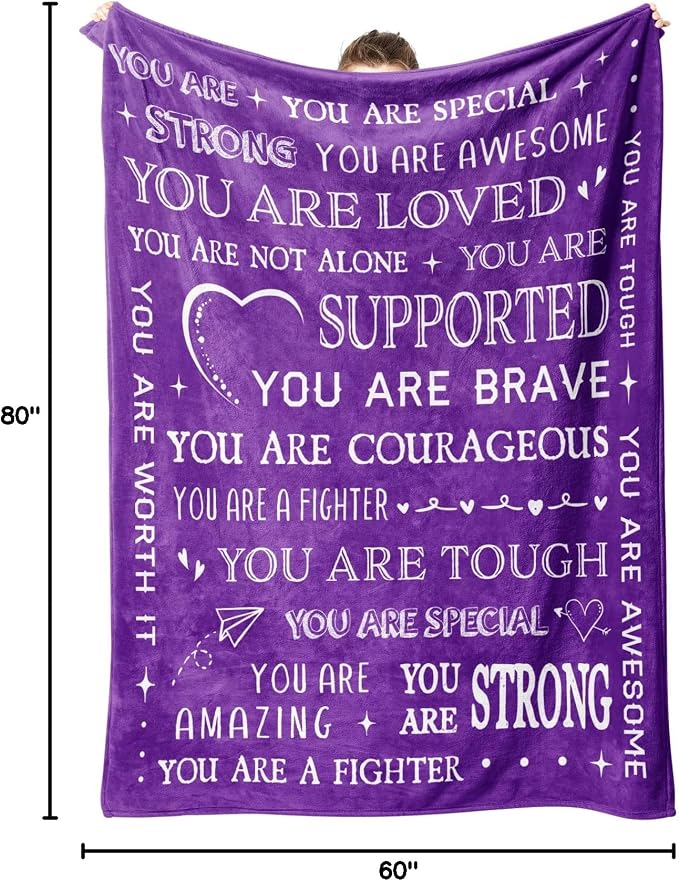 Blanket Gifts for Women or Men- Get Well Blanket | Inspirational Gifts, Feel Better After Surgery Gift, Thinking of You Present for Mom Grandma Aunt Sister Friend, 80'' x 60''