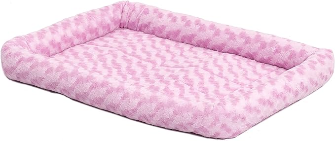 MidWest Homes for Pets QuietTime Fashion XXS Dog Bed - Pink Faux Fur Bolster, Ultra-Soft and Machine Washable, Fits 18-Inch Crates and Carriers, for Small Dogs and Cats