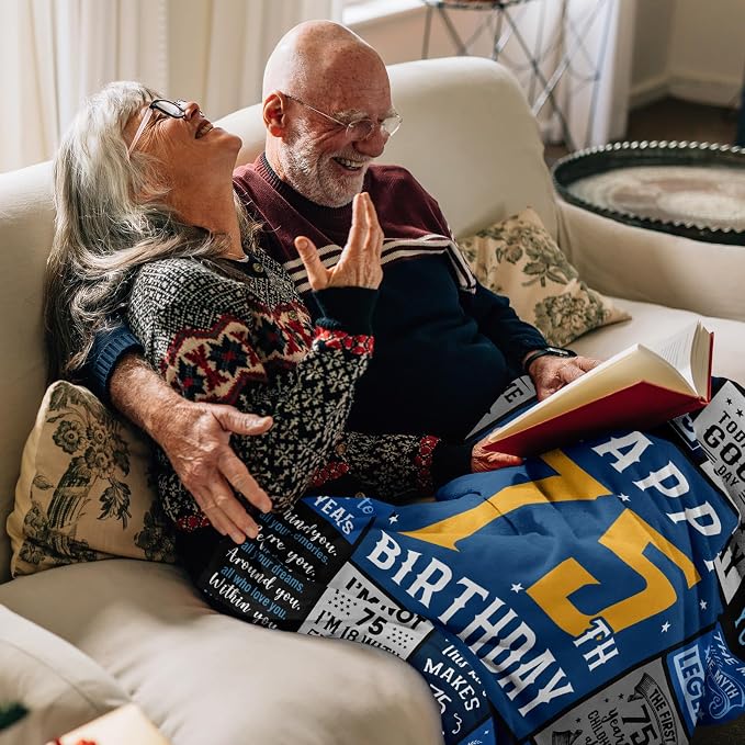 75th Birthday Gifts for Men Women, Best 75th Birthday Gifts for Men Women | 75 Year Old Birthdays Gift for Man, Funny 1950 75 year old Birthdays Gift for Man ideas Blanket 50"X60"