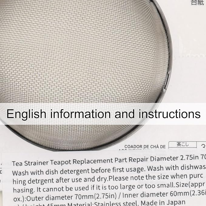Tea Strainer Teapot Replacement Part Repair Dia. 2.75 in 70mm Basket Filter | Tea Strainer Teapot Replacement Part Repair Diameter 2.75 in 70mm Japan Green Tea Kyusu Stainless Steel Basket Filter
