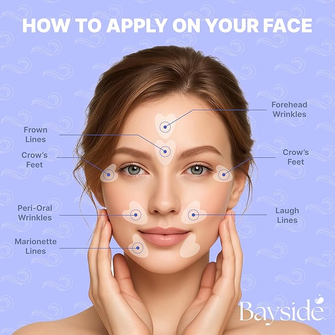Crows Feet & Anti Aging Forehead Wrinkle Patches with Retinol, Niacinamide & Collagen | Anti Wrinkle Face Tape for Eleven Lines, Smile Lines & Eye Wrinkles | Overnight Wrinkle Patches for Women & Men