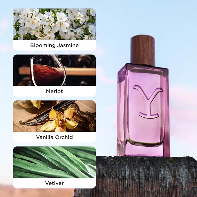 Tru Western Yellowstone Dusk Women’s Eau de Parfum, Night Blooming Jasmine, Vanilla Orchid, Merlot, Sweet Herbs & Vetiver, 1.7 fl oz (50 ml)