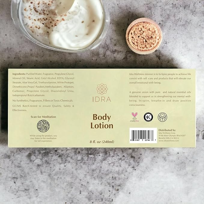 IDRA Body Lotions with Aloe Vera & Deep Hydration Formula Fast Absorbing Vital For All Skin Types - 8 fl. oz (240 ml)