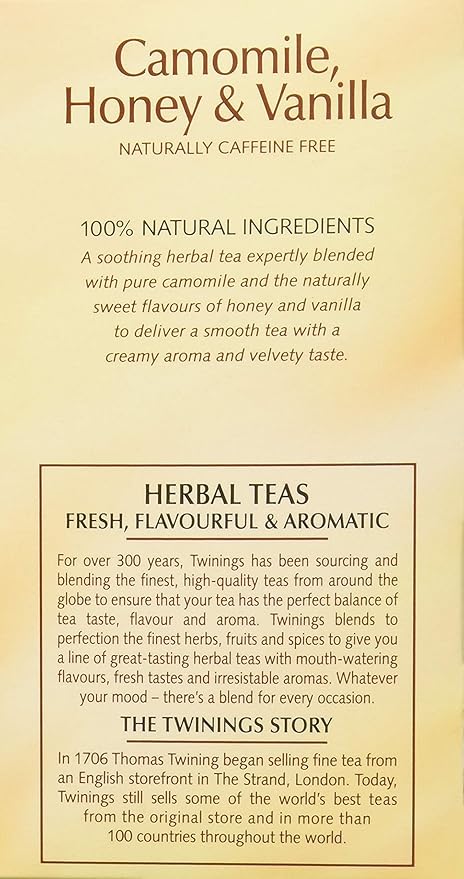 Twinings Herbal Tea Chamomile Honey and Vanilla -- 20 Tea Bags