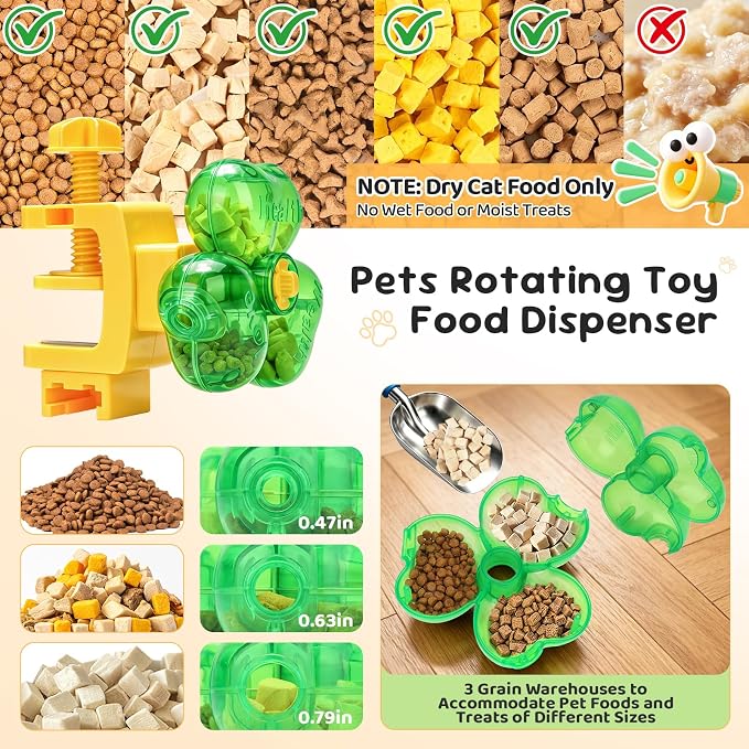 Cat Toy for Indoor Cats, Clover Shape Treat Dispenser,Interactive Puzzle cat Toy for IQ Training,Enrichment Toys as Gifts for Pupies，Cats,Dogs
