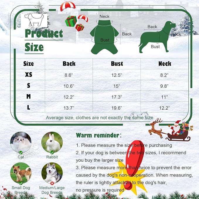 6 Pieces Christmas Dog Clothes for Small Dogs, Soft and Breathable Pet Shirt, Winter Puppy Kitten Vest Printed Dogs Shirts, Christmas Snowman Santa Claus Reindeer Dog T-Shirts for Pet Cats