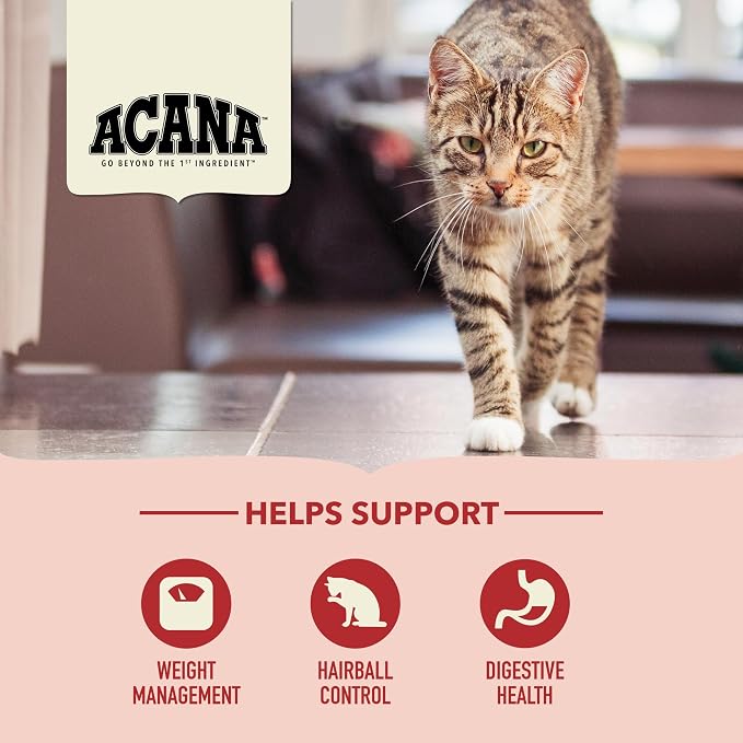ACANA Dry Cat Food for Indoor Cats Indoor Entrée Chicken Turkey 4lb Bag | Includes Probiotics, Digestive Health, Weight Management, Free-Run Poultry, World's Finest Ingredients