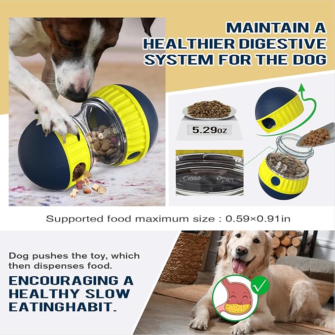 TLKNG Dog Enrichment Toy, Treat Dispenser Ball for Medium/Small Dogs | Kibble Puzzle Creates a Rewarding Indoor Challenge—Keeps Curious Pups Busy, Fights Boredom, Encourages Naturally Paced Eating