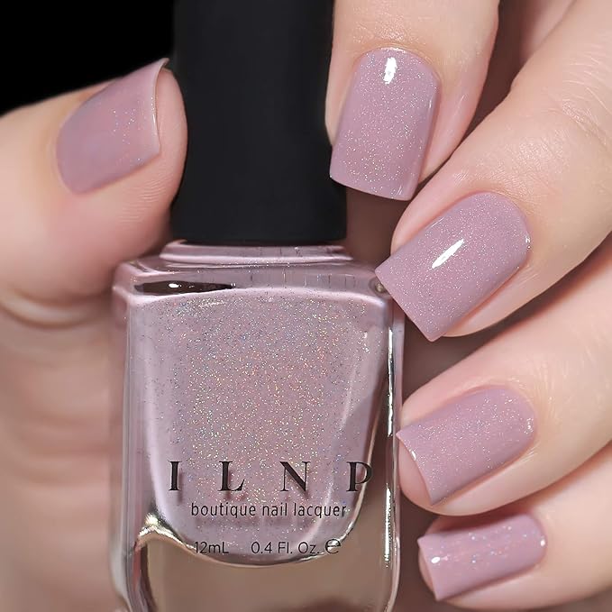 ILNP Internship - Dusty Plum Neutral Nail Polish, Subtle Holographic, Chip Resistant, 7-Free, Non-Toxic, Vegan, Cruelty Free, 12ml
