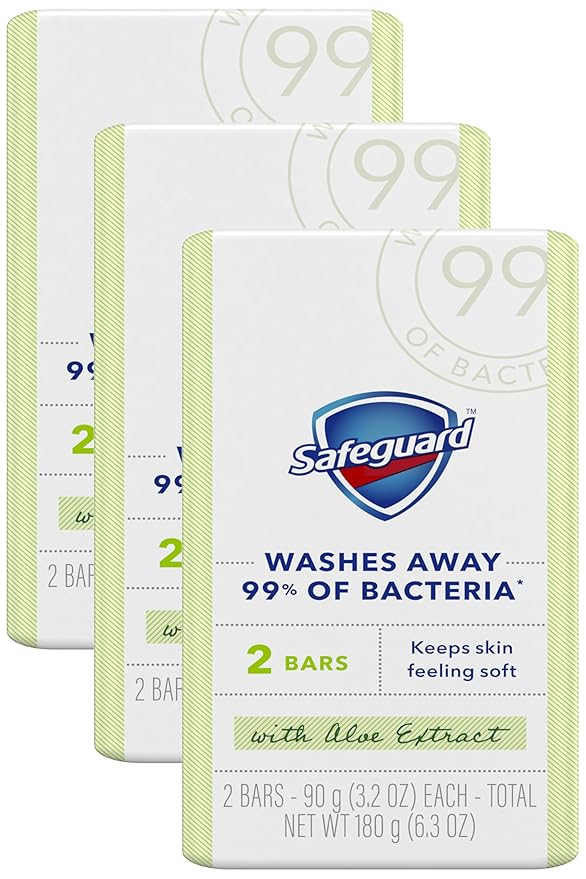 Safeguard Bar Soap Fresh Clean Scent with Aloe Extract, 3.2oz (2 Count) (Pack of 3)