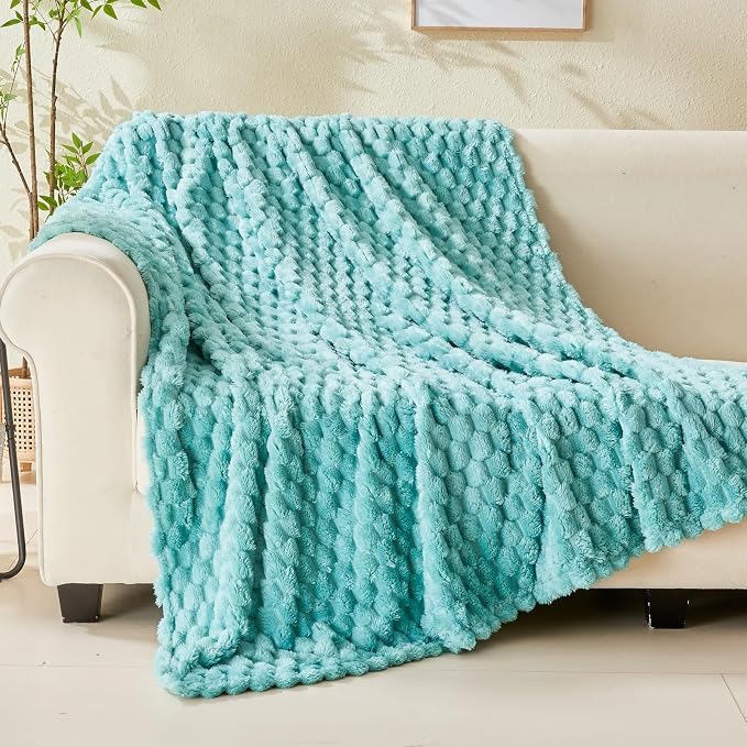 NEWCOSPLAY Fleece Clouds Cozy Throw Blanket for Couch, Sage Green, 50"x60" | Premium Silky Flannel Blanket, Soft Lightweight Fluffy Throw Blanket for Bed Sofa Decor, Gift for All Season Use