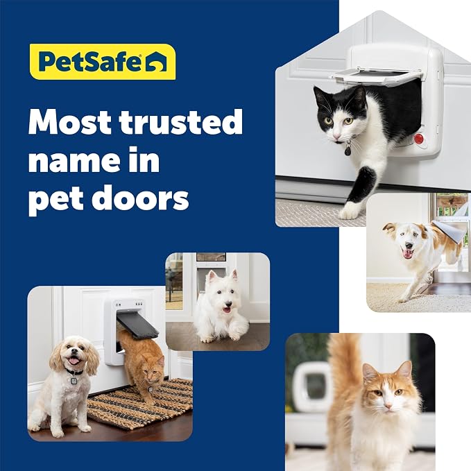 PetSafe, Deluxe Magnetic Cat Flap, Selective Entry, 4 Way Locking, White