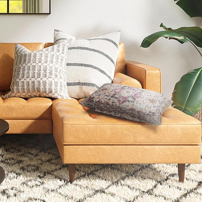 Snycler Boho Throw Pillow Covers 12x20 inch Set of 2 Burnt Yellow Terracotta Rust Colored Throw Pillows Double Sided Boho Home Soft Decor for Bedroom Living Room Couch & Sofa (No Inserts)