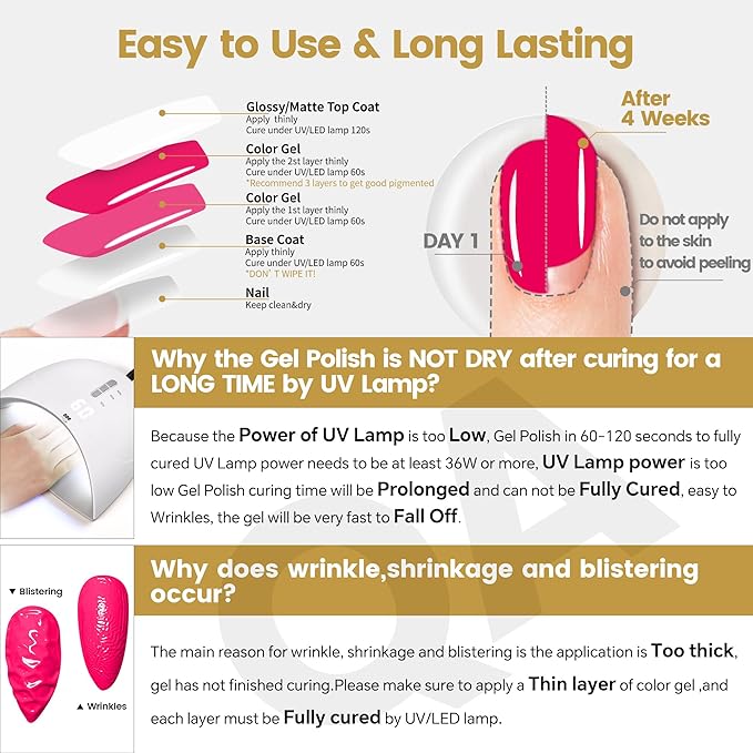YTD Likomey Berry Pink Gel Nail Polish,15ml Bright Pink Salon Home DIY Manicure and Pedicure Fall Winter Soak Off UV Color Varnish,CS409