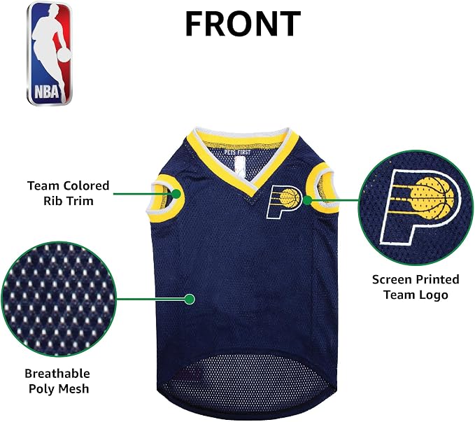 Pets First NBA INDIANA PACERS DOG Jersey, X-Large - Tank Top Basketball Pet Jersey