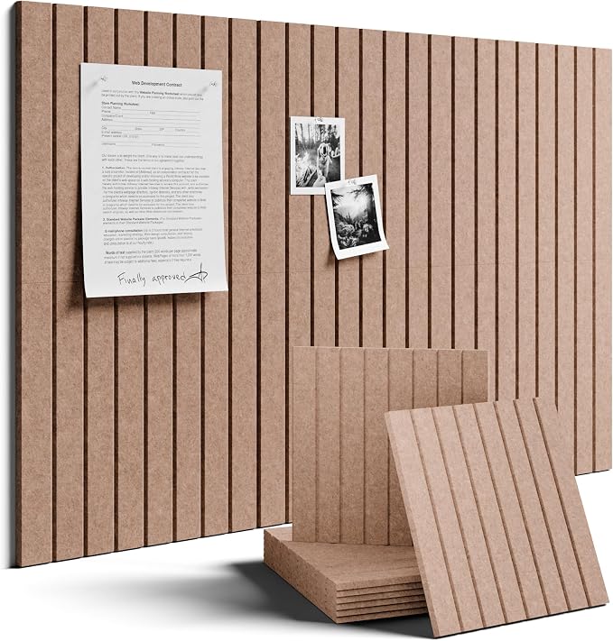 Fluxynara 36" x 24" Large Felt Bulletin Board, Terracotta | 6 Pack Cork Board Alternative with 30 Safe Adhesive Tabs, Pin Boards for Wall Decor, Home, Office, Classroom,Dorm