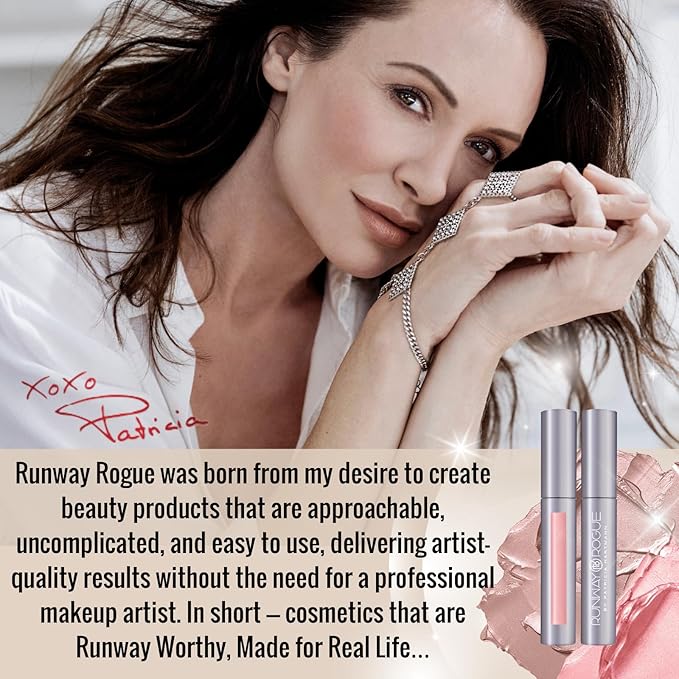 Runway Rogue Pearl Glam Long Wear Shimmer Liquid Lipstick, Metallic Cool-Toned Pink-Nude Lipstick with Silver and Gold Shimmer, ‘Soft Light’