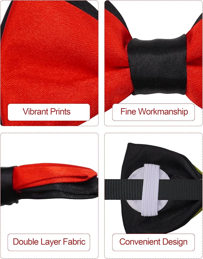PET SHOW 5 Pack Mixed Color Dog Bowties for Small Dogs Slide on Collar
