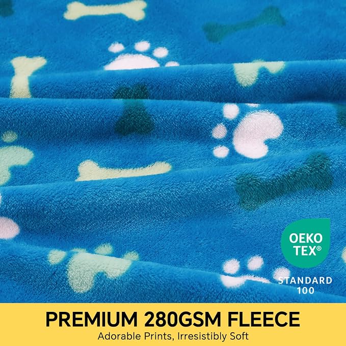 Luciphia 3 Pack Cute Dog Blankets Soft Fleece for Small Puppy Cat,30"x20" | 280GSM Fuzzy Doggy Kitten Throw Blankets Washable for Crate Bed Couch Car Indoor - Puppy Essentials Dog Gift