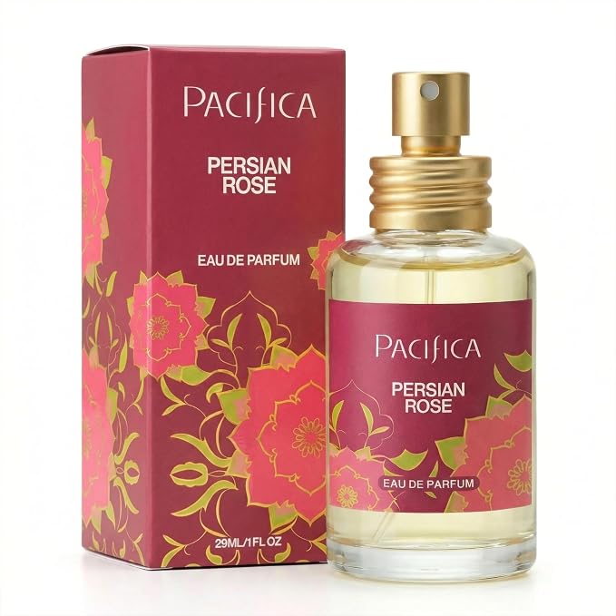 Pacifica Beauty Persian Rose Spray Perfume, Romantic Floral Fragrance, Vegan, Non-Toxic, Classic Feminine Scent with Natural Essential Oils, Cruelty-Free 1oz