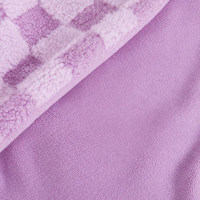 Luxury 3D Checkered Throw Blanket Reversible Thick Warm Blankets for Couch | Soft Velvet Flannel Fuzzy Plush Gift for Women