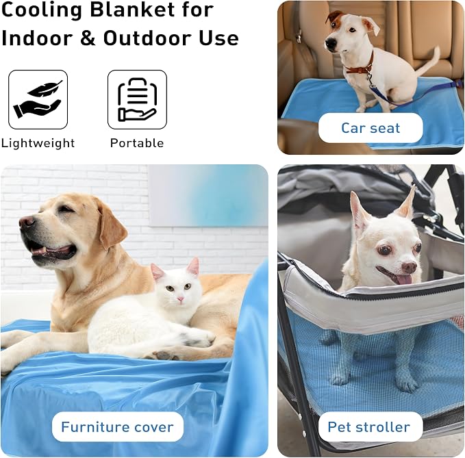 Kritter Planet Waterproof Cooling Dog Blanket, Summer Furniture Protector | 30 x 50 Inch Reversible Mat for Sofa, Bed & Car Seat, Lightweight, Washable & Comfort, Indoor & Outdoor Use for Dogs & Cats