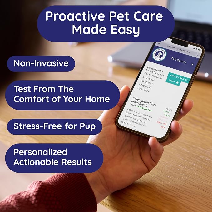 Comprehensive Gut Health Check for Dogs - At-Home Stool Test for Digestion, Immune & Leaky Gut Symptoms Like Diarrhea, Allergies, Itchy Skin, Bad Breath - Easy Non-Invasive Testing