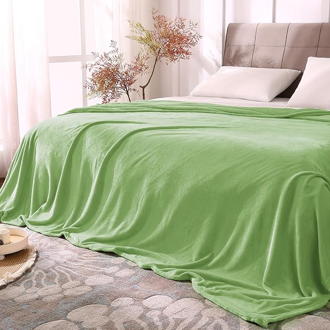 BEDELITE Fleece Blanket Soft Plush King Bed Blanket Grass Green 108"x90" | Ultra Soft Fleece, Plush Microfiber, Lightweight Warmth, All Season Comfort, Fade Resistant, Machine Washable