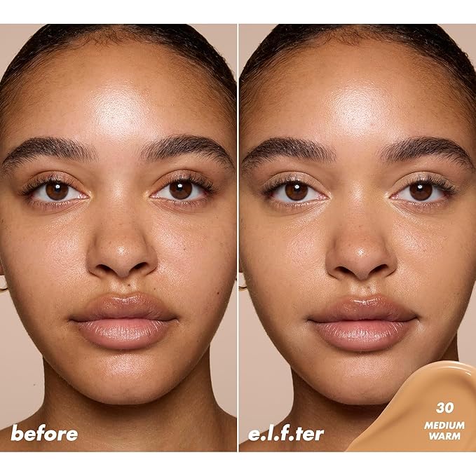e.l.f. Soft Glam Satin Concealer, Medium Coverage For Blemishes & Under-Eye, Crease-Resistant, Long Lasting, Vegan & Cruelty-Free, 30 Medium Warm