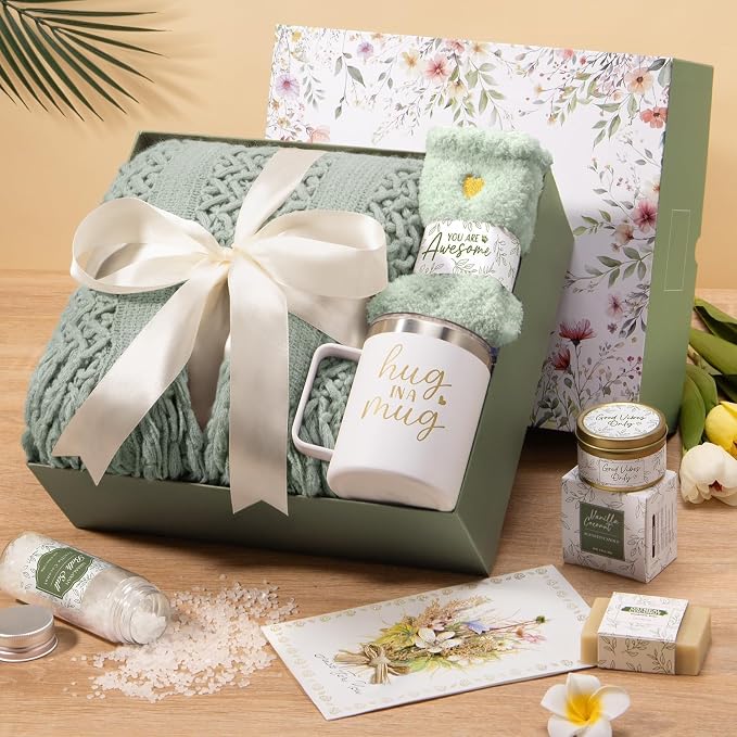 Self Care Get Well Soon Gift Baskets for Women Birthday Gifts Care Package | Sympathy Spa Gift Baskets After Surgery, Christmas Thinking of You Inspirational Gifts for Mom Her Sister Grandma Best Friend