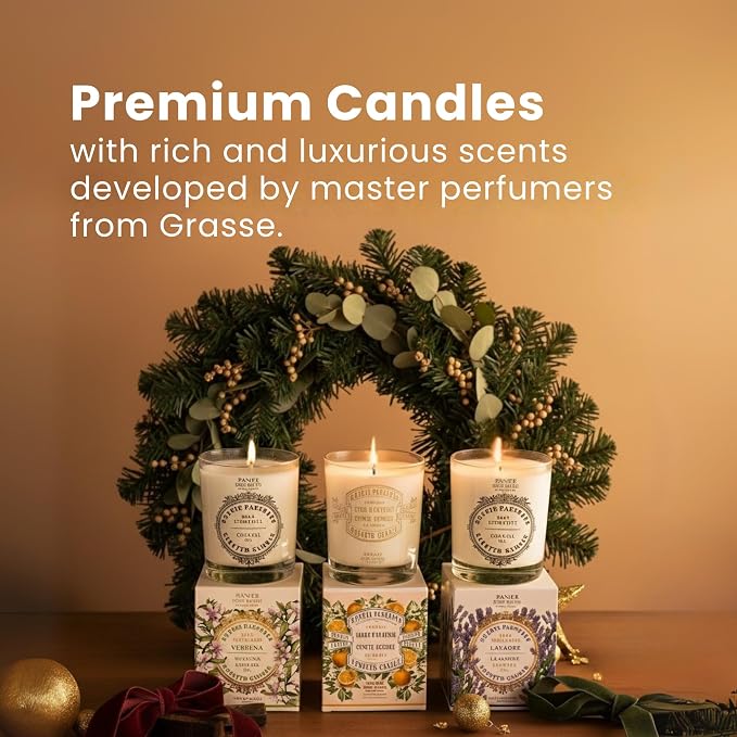 Panier des Sens Lavender Long-Lasting Scented Candle, 6.3 oz | Hand-Poured In Provence | Up To 55 Hours Burn Time | 100% Natural Cotton Wick | Long-Lasting French Home Fragrance