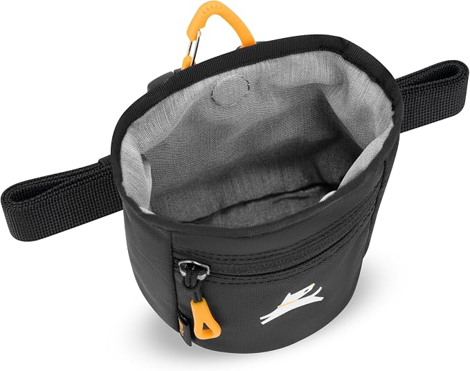 OllyDog, Goodie Treat Bag, Dog Treat Training Pouch | Magnetic Closure | 3 Ways to Wear | Hands-Free Waist Belt | Water-Resistant Recycled Vegan Fabric (Raven S'25)