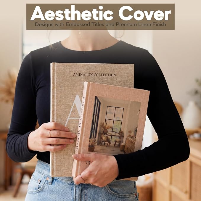Decorative Books for Home Decor with Storage – Set of 2 Faux Linen Book Boxes with Aesthetic Covers – Enhance Your Coffee Table, Bookshelf Decor – Hidden Storage for Photos, Keepsakes, and Jewelry