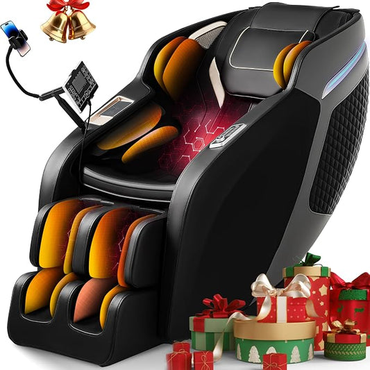 Upgraded 4D Massage Chair Full Body, Zero Gravity SL-Track Massage Chair Recliner with AI, Body Scan, Heating, Calf Kneading, Rocking Sleep Mode, Airbags, Foot Rollers, 18 Auto Modes