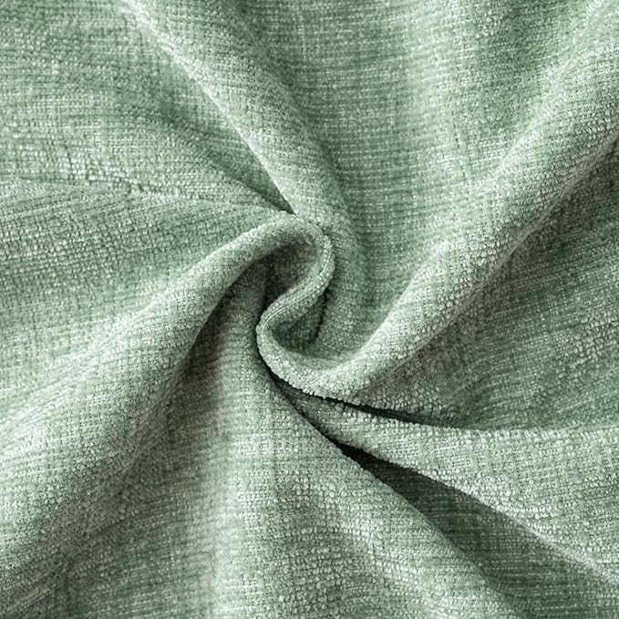 MIULEE Chenille Lumbar Throw Pillow Covers Greyish Green 12x20 Pack of 2 | Soft Modern Home Decor, Classic Decorative Pillows, Solid Dyed Cases, Boho Couch Cushion Covers for Sofa Bed Living Room