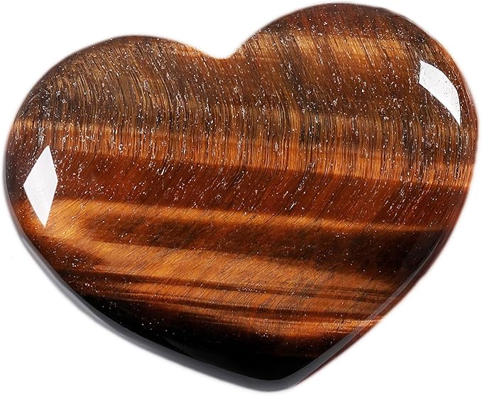 MAIBAOTA 45 mm Tiger Eye Crystal Stones Heart Love Crystal Reiki Gemstone Worry Stones for Anxiety