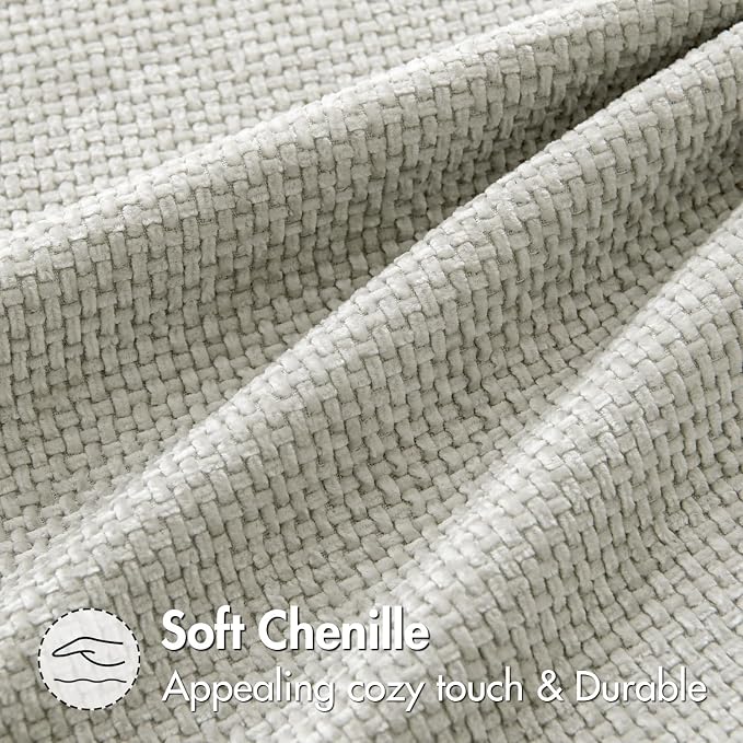 MIULEE Decorative Couch Throw Pillow Covers 18x18 Inch Grey-White 2 Pack | Modern Boho Accent, Soft Chenille Pillow Covers, Farmhouse Cushion Cases for Home Decor Bed Sofa Living Room