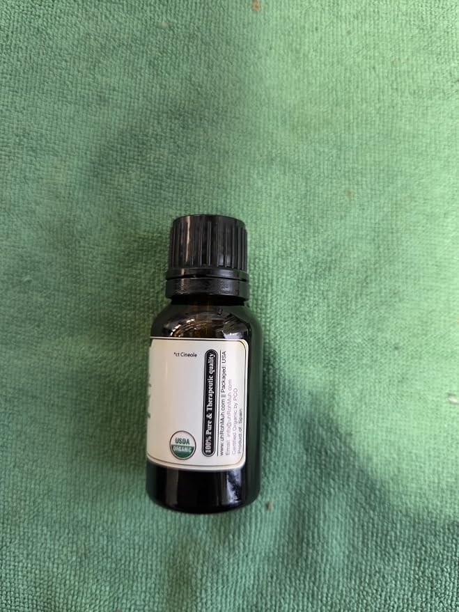 Organic Rosemary Essential Oil Chemotype Cineole | 100% Pure Steam Distilled Rosemary Oil | Fresh Herbaceous Aroma for Diffuser Aromatherapy, Massage Blends & DIY Recipes | Spain - 15ml