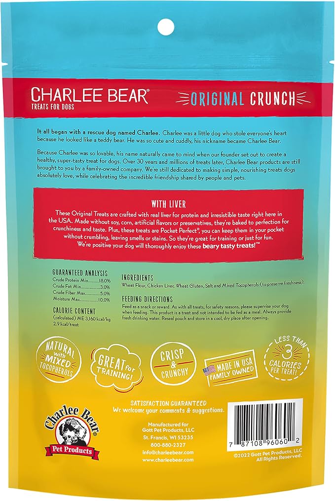 Charlee Bear Dog Treat, 6-Ounce, Liver (Pack of 2)