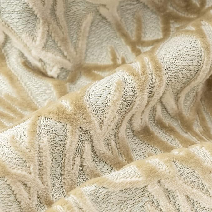 Beige Throw Pillow Cover Velvet Cushion Cover Branches Rectangular Neutral Pillowcase for Sofa Couch Bedroom Living Room, 12x20 Inch