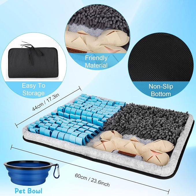 Snuffle Mat for Dogs Washable Foraging Toy,23.6"x17.3"