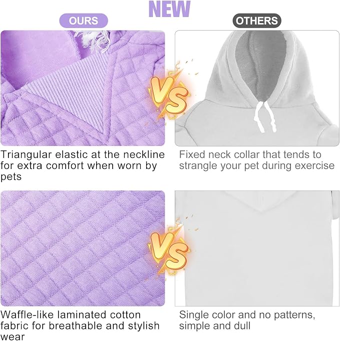 BEAUTYZOO Dog Hoodies Sweater for Large Dogs,Waffle‑Like Laminated Pet Coat | Warm Dog Sweatshirt with Pocket & Leash Hole,Pullover Clothes for Girl Boy Dogs,Stretchy & Easy‑On‑Off,Labrador & Great Danes