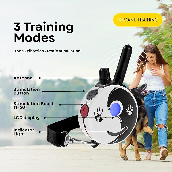 E-Collar ET-300 / ET-302 Dog Training Collar System with Remote - 1/2 Mile Range - Waterproof, Vibration, Sensation - Includes eOutletDeals Pet Towel (1 Dog System - ET-300 Zen)
